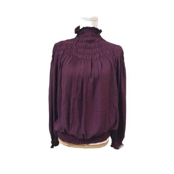 ✨Venus Smocked Detail Dark Purple Sz Large Top✨ - Picture 9 of 13